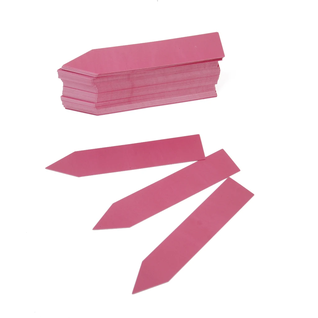 100pcs Thick 4inch Plant Labels Reusable Plastic Long Waterproof Garden Plants Marker Tags - 5 Colors Home Garden Supplies 
