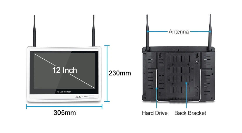 Yobang безопасность Wifi 12 дюймов монитор 8ch HD наружная Водонепроницаемая