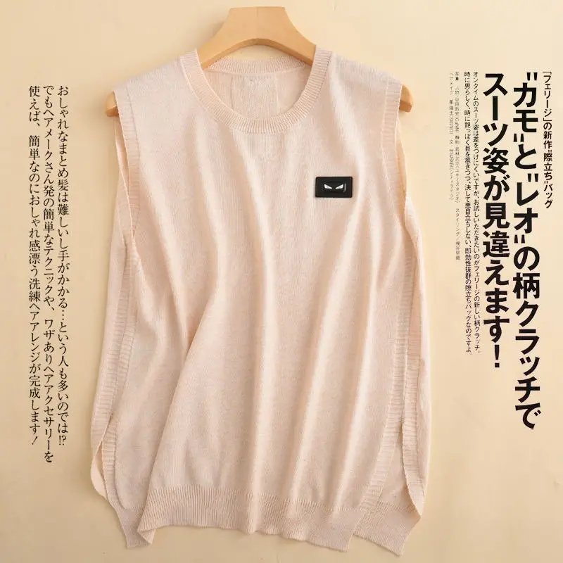 

The new cashmere vest the knit vest woman round neck loose jacket sweater coat waistcoat