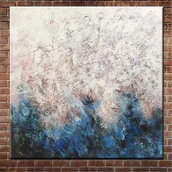 

Drop Shipping Hand Painted Modern Abstract Oil Painting On Canvas Blue Wall Picture Art For Living Room Home Wall Decor Painting