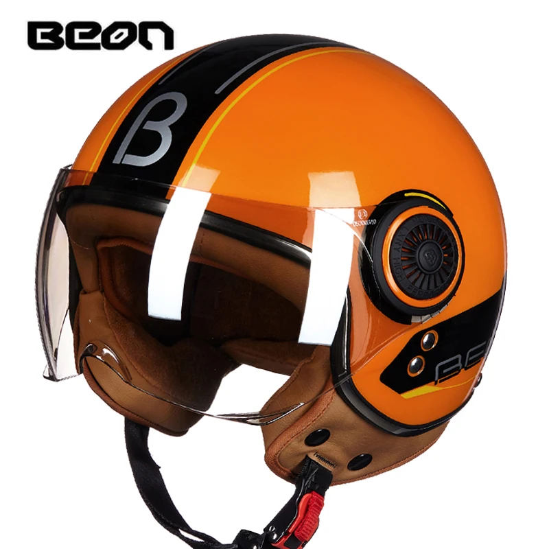 BEON мужской женский мотоциклетный шлем Chopper 3/4, винтажный шлем с открытым лицом, мотоциклетный шлем Casco Capacete, мотоциклетный шлем - Цвет: 8