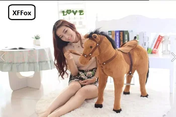 

new plush real life horse toy simulation big brown horse doll birthday gift about 90x53cm xf0931