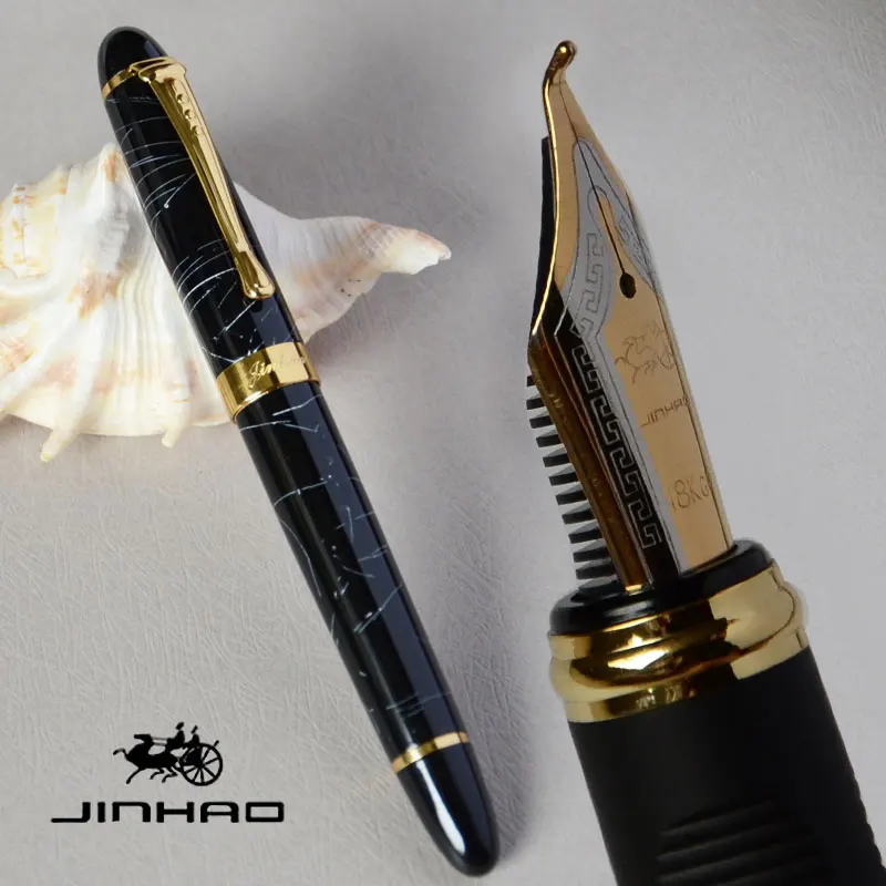 15 видов цветов на выбор JINHAO X750 каллиграфия 1,0 мм перьевая ручка изогнутое перо черный синий проверенный золотой розовый JINHAO 750 лучший подарок - Цвет: pen as this picture