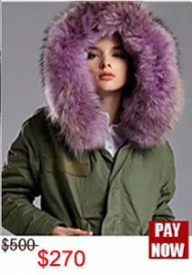 Sale New Collection Long version White pure color Faux fur liner Jacket Raccoon fur White big size Collar Winter Jacket 6