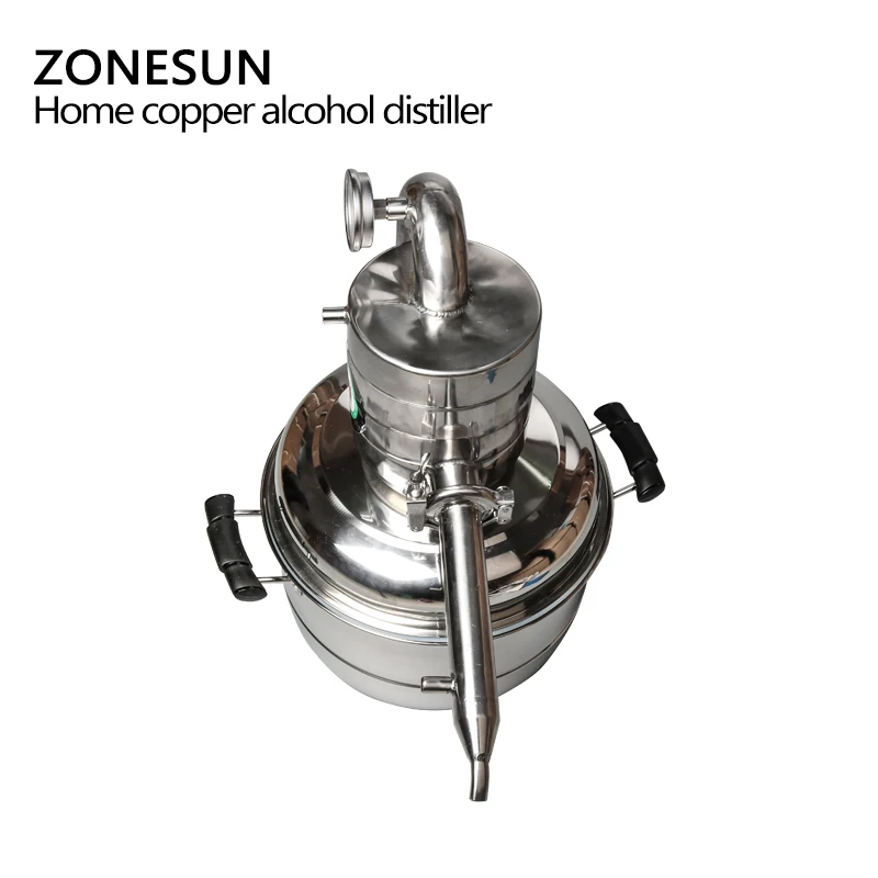 ZONESUN DIY Moonshine этанол из нержавеющей 10 литров спирта(спирта) стальной Самогонный аппарат домашнее оборудование для пивоварения