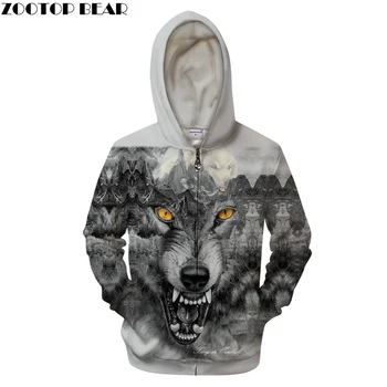 

Funny Wolf Hoodies Men 3D Sweatshirt Zipper Hoody Anime Tracksuit Zip Coat Casual Jacket Hooded Pullover New Dropship ZOOTOPBEAR
