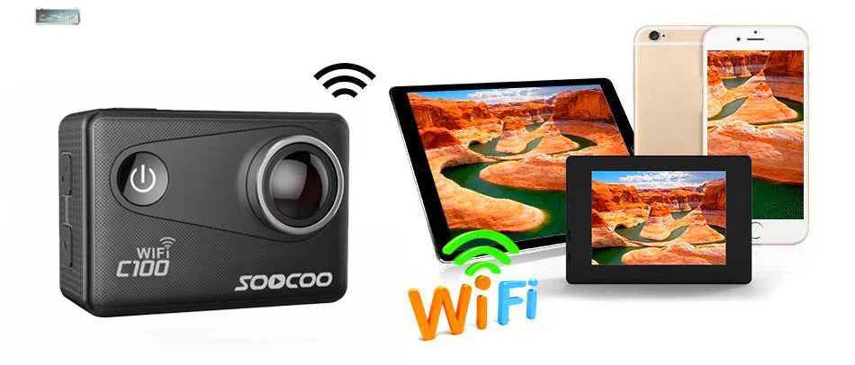 NEW 4K Wifi Action Sports Camera SOOCOO C100 Built-in Gyro with GPS Extension(GPS Model not include) ultra HD 20MP screen HDMI