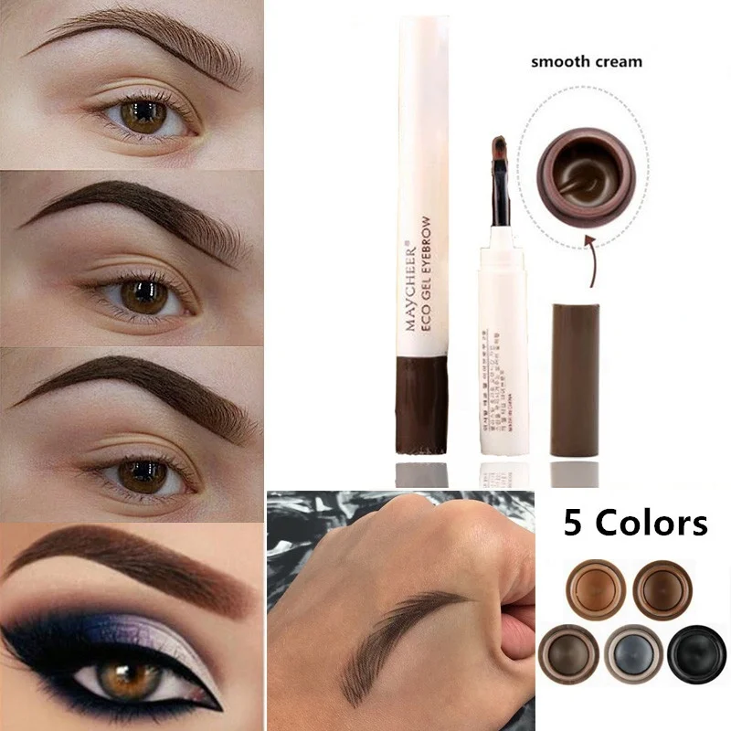 

New Natural Makeup Eyebrow Pencil Pomade Gel Enhancer Professional Brow Tint Tattoo Paint Cream Wax Waterproof Eyebrow Brush Pen