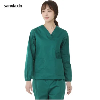 

summer suits short sleeve/Long sleeve Scrubs medical uniforms women laboratory workwear nurse apparel hospital surgical gown