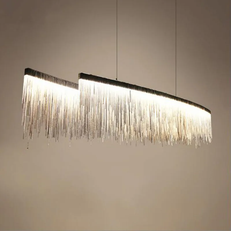 

Modern designer Nordic tassel restaurant luxury chandeliers hotel engineering chain living room art hanging lights