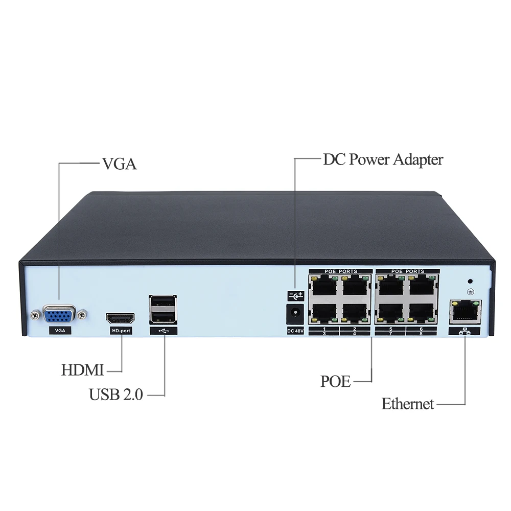 ENSTER Onvif PoE XMEYE NVR рекордер система 8CH 4CH поддержка 4MP, 5MP H.265 сжатие PoE ip-камера, XMEYE смартфон удаленное приложение