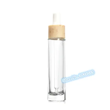 

30ml Transparent Essential Oil Bottles Clear Dropper Bottle Empty Vial Cosmetics Storage Container Plastic Wooden Design Dropper