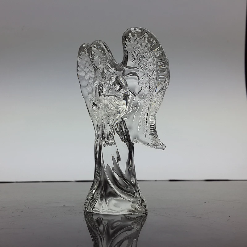 Praying Clear Crystal Statue Guardian Angel Sculpture Figurines Ornament Home Decoration