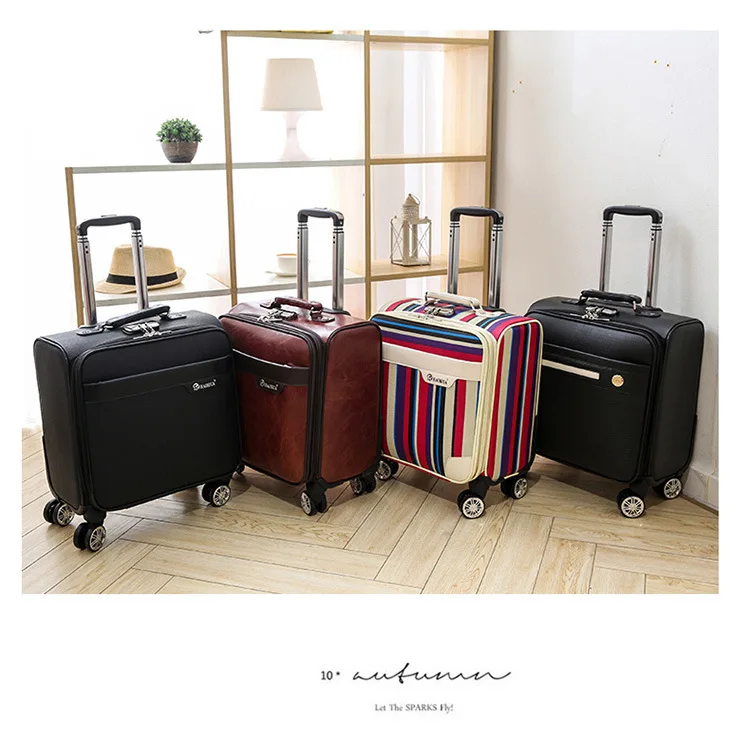 Unisex Business Travel Rolling Luggage Spinner Wheels 18 inch Suitcase Airplane Clothing Carry On Trolley Luggage (28)