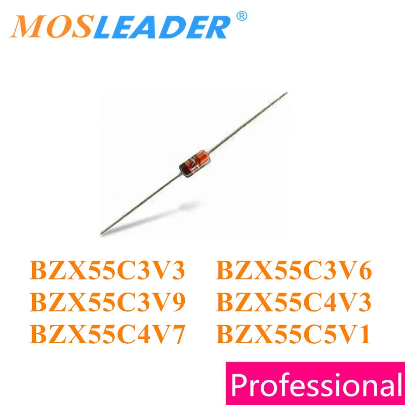 Mosleader 1000 шт. серия DO35 BZX55C BZX55C3V3 3 В BZX55C3V6 6 BZX55C3V9 9 в BZX55C4V3 4 BZX55C4V7 7 BZX55C5V1 5 1|zener 5.1v|zener