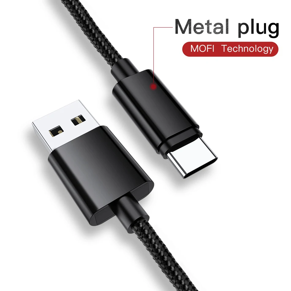 Mofi Micro usb type-C кабель передачи данных для быстрой зарядки нейлон данных для Xiaomi huawei samsung Oneplus type-C телефонный кабель