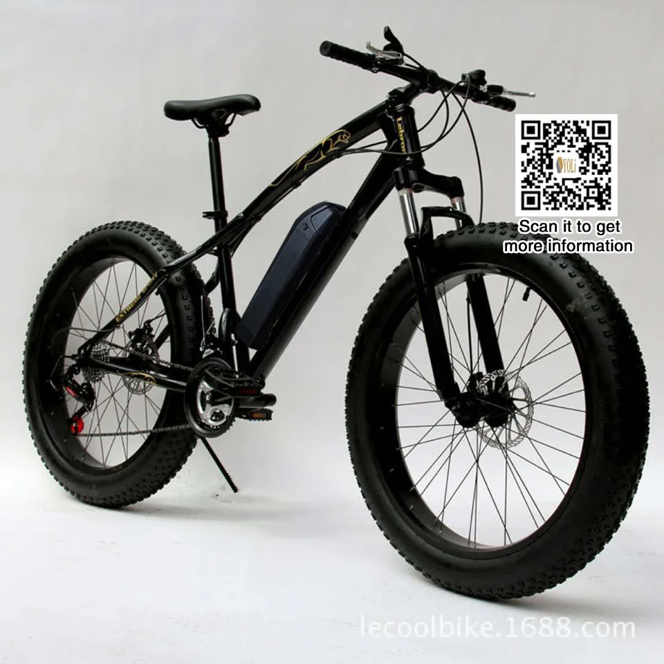 Best free slow shipping Mountain EBike Road Electric Bicycle 48V 500W 26*4.0 fat tire, snow bike panasonic battery 4