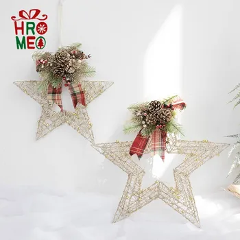 

Christmas glitter gold five-pointed star pendant window decoration props decoration Christmas decorations