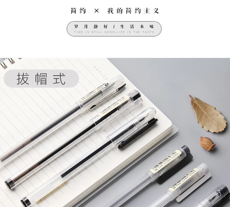 10/20 шт M& G MUJI стильная гелевая ручка с ароматом серии 0,5/0,35 мм гелевая ручка простая матовая черная ручка для пресса коробка для ручек