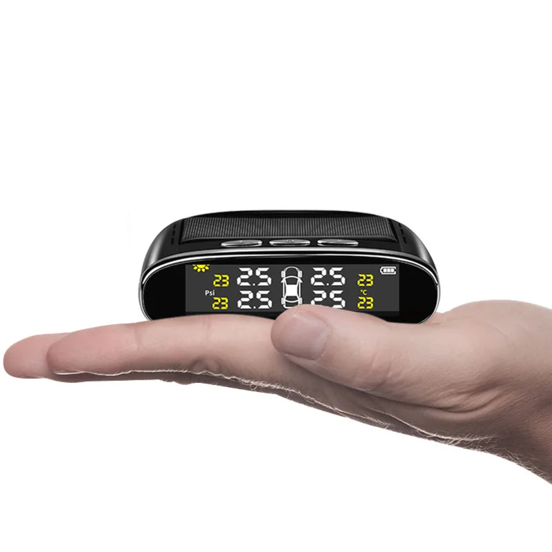 Solar Power Smart Car Tire Pressure Alarm Test Electronic TPMS Tire Pressure Monitoring System with External/Internal Sensor