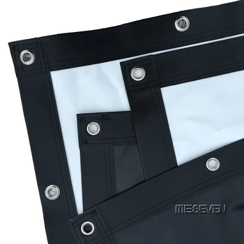 

84 inches 4:3 HD Projector PVC Material Soft White-Black Screen Curtain Film Fast Fold with Eyelets for Business Education