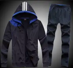 Для мужчин капюшон Толстовка спортивный костюм бег пальто куртка костюм комплект длинные брюки для девочек Бавария XL