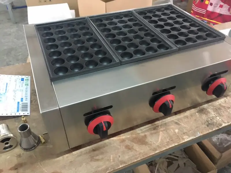 Газовый Японские закуски осьминог пельмени плита три лотка Takoyaki Maker 84-Balls