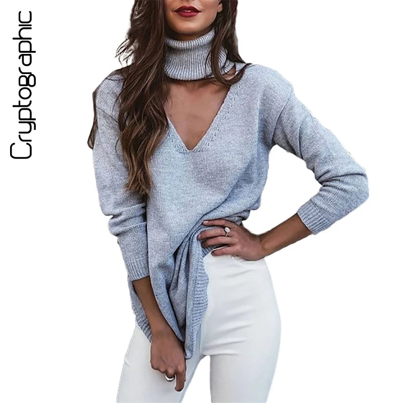 Aliexpress.com : Buy Fashion choker turtleneck women sweaters dress knitted p...