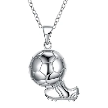

925 Shoes Soccer World Cup Sports Sterling Silver Necklace Jewelry for Men Women Children Gift Pendant Necklace SVN253