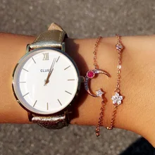 Стерлинговое Серебро 925 пробы elelgant минималистичный потрясающий нежный подарок для молодых девушек и девушек, подвеска в виде Луны и звезд, тонкий браслет на цепочке