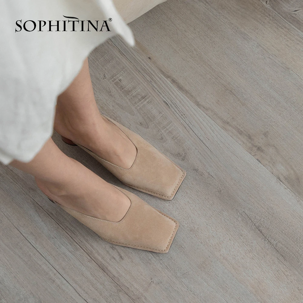 SOPHITINA/Модные туфли без задника на высоком каблуке 4 5 см. Женская обувь среднем и
