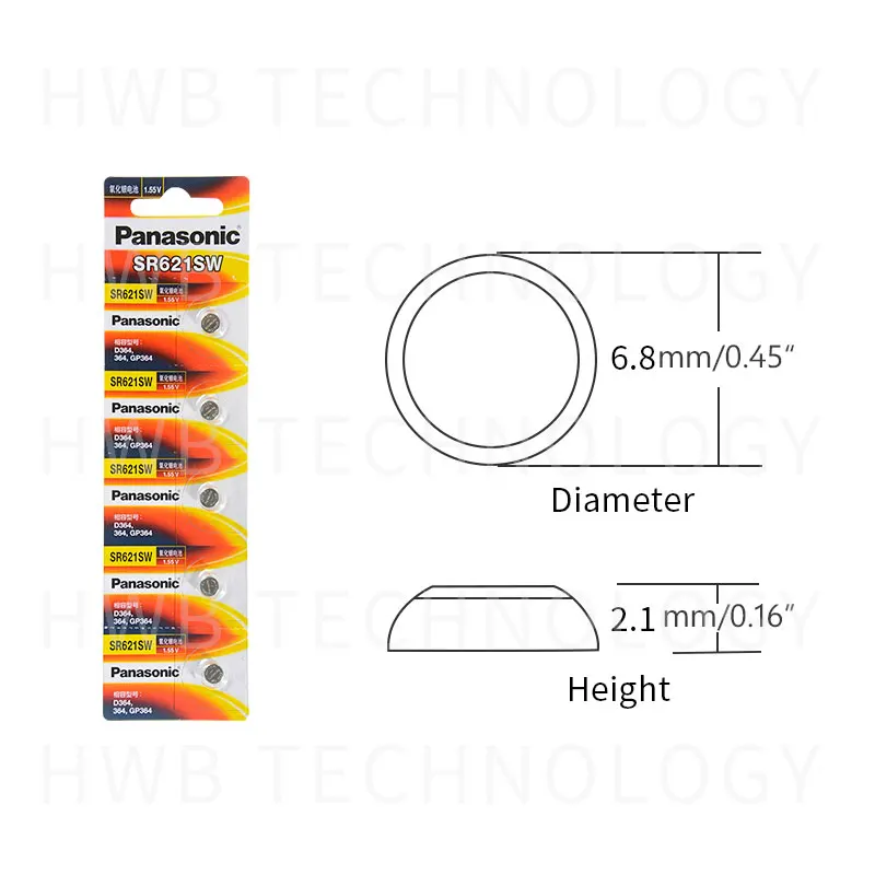20 шт. SR621SW оксида серебра батарейки таблеточного типа для цифрового фотоаппарата Panasonic AG1 364 164 D364 L621 1,55 v батарея монетного типа для часов