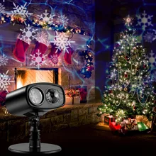 Moving Blue watermark Snowflake Laser Projector Lamp LED Stage Light Christmas New Year Party Halloween Outdoor
