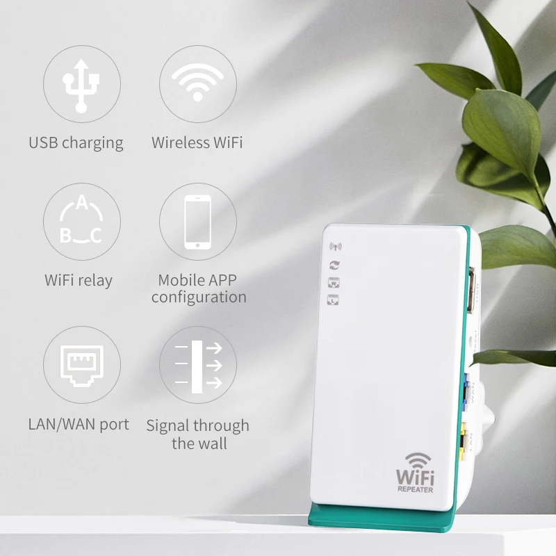 Беспроводной мини ретранслятор Cioswi высокоскоростной Wi Fi репитер 300 Мбит/с роутер