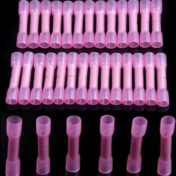 

200PCS Waterproof Insulated Heat Shrink Seal Butt Crimp Terminals Electrical Wire Cable Crimp Terminal Connectors 18-22 AWG Kit