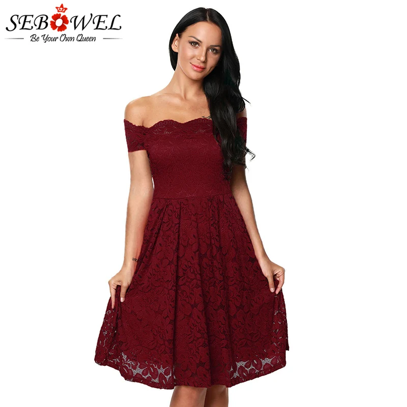 Wine-Plus-Size-Scalloped-Off-Shoulder-Flared-Lace-Dress-LC61446-3P-1 