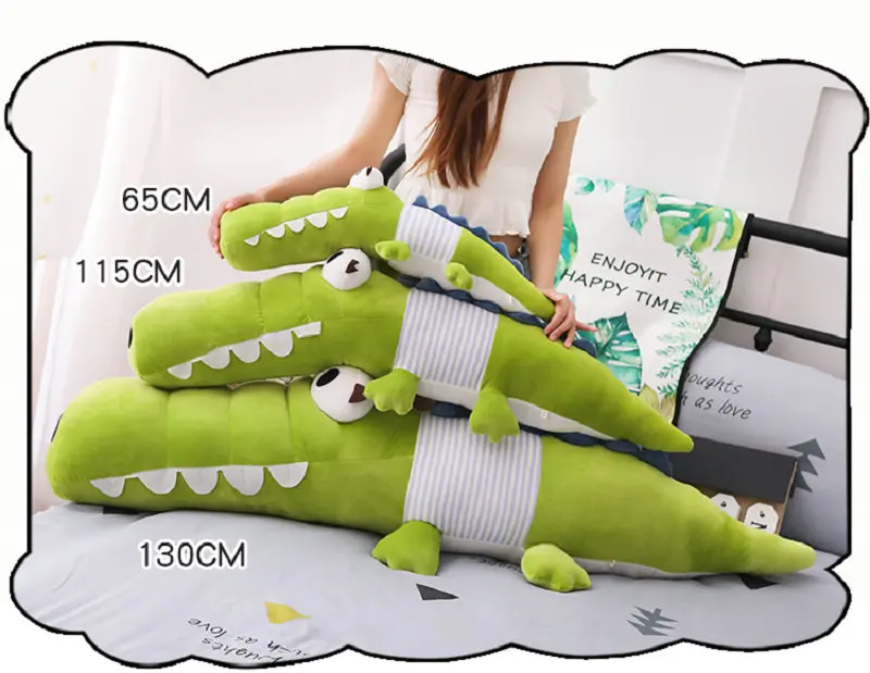 65-130 см милые большие глаза крокодиловые плюшевые игрушки вниз хлопок кукла "крокодил" плюшевые игрушки мягкие животные мягкие фигурки статуя дети