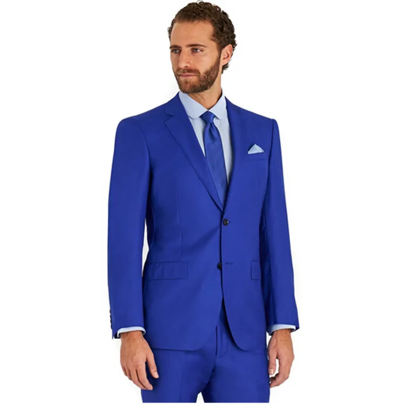 Brilliant man suit sapphire blue leisure comfortable suit to the party