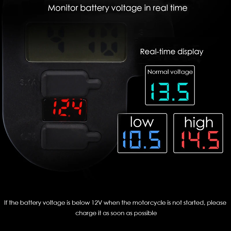 Universal USB Motorcycle Waterproof Charger Motorbike Adapter Electric Bicycle Digital Voltmeter Gauge Handlebar New Car-styling Universal USB Motorcycle Waterproof Charger Motorbike Adapter Electric Bicycle Digital Voltmeter Gauge Handlebar New Car-styling