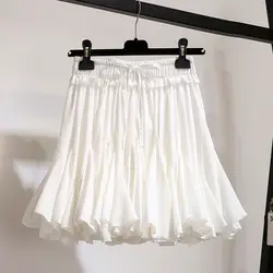 Новые летние Корейская версия из Для женщин Высокая Талия плиссированная повседневная юбка шифон мини-юбка Jupe Femme