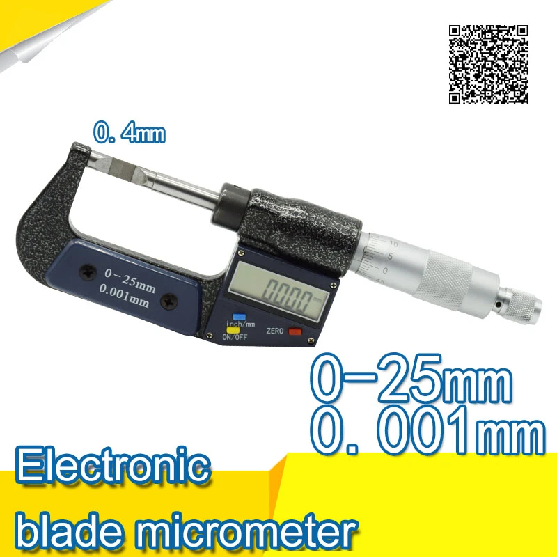 025 Mm Digital Blade Micrometer, Blade 0.4mm Digital Micrometer Electronic Blade Micrometer