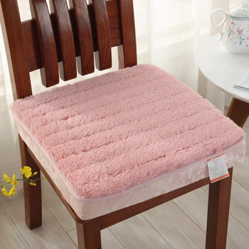 

Warm Plush Fabric Chair Cushion Mat For Winter Multi Colors Solid Seat Cushion Pad Thicken Chair Cushions For Kitchen Home Decor