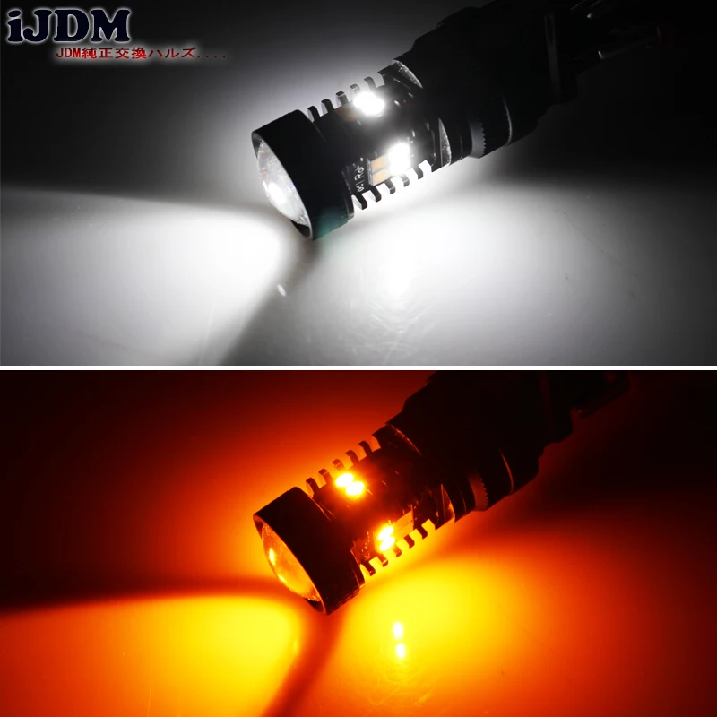 IJDM 1157 LED Сверхъяркие 3030 чипсет белый/желтый BA15s S25 светодиодные лампы с проектором