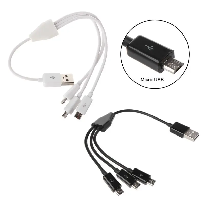 

Portable USB 2.0 Type A Male To 3 Micro USB Male Splitter Y Charging Data Cable for Samsung Huawei Xiaomi Sony Mobile Phone