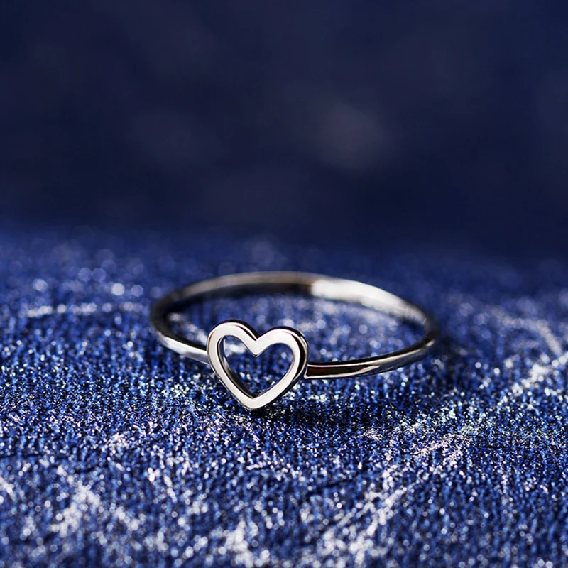 

Heart-shaped Wedding Ring Woman 2019 New Minimalism Copper Rose Gold Silver Love Ring Personality Temperament Simple Girl Jewelr