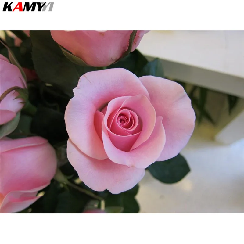 

5D DIY diamond painting cross stitch Pink rose Full Square Diamond embroidery Needlework Rhinestone Mosaic decor