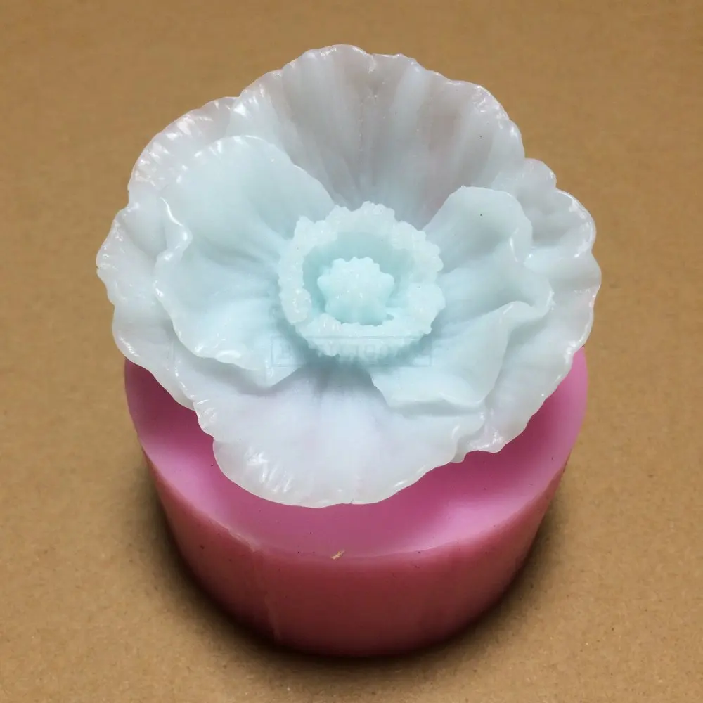 

3D Plaster clay Flower Silica Mold for Soap making Handmade bathing soap salt carving craft silicone Mould Cake Decoration Tool