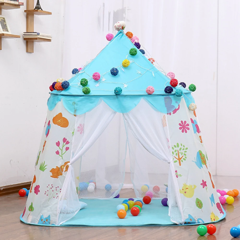 Дети замок палатки-Типи подарки для мальчиков девочек Печать палатки в форме замка детская комната для сна вигвам в помещении на открытом воздухе Детский бассейн для игры в мяч подарок палатка