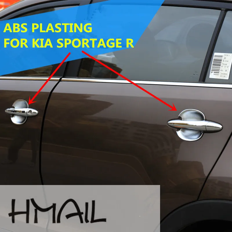 

ABS chrome door handle door bowl cover for KIA SPORTAGER R,Free shipping car-styling plating electroplate protect trim sticker