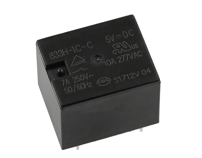 50 шт в наборе, 5 pins 833H-1C-C 5VDC 12VDC 24VDC 10A 277VAC T73 Мощность реле